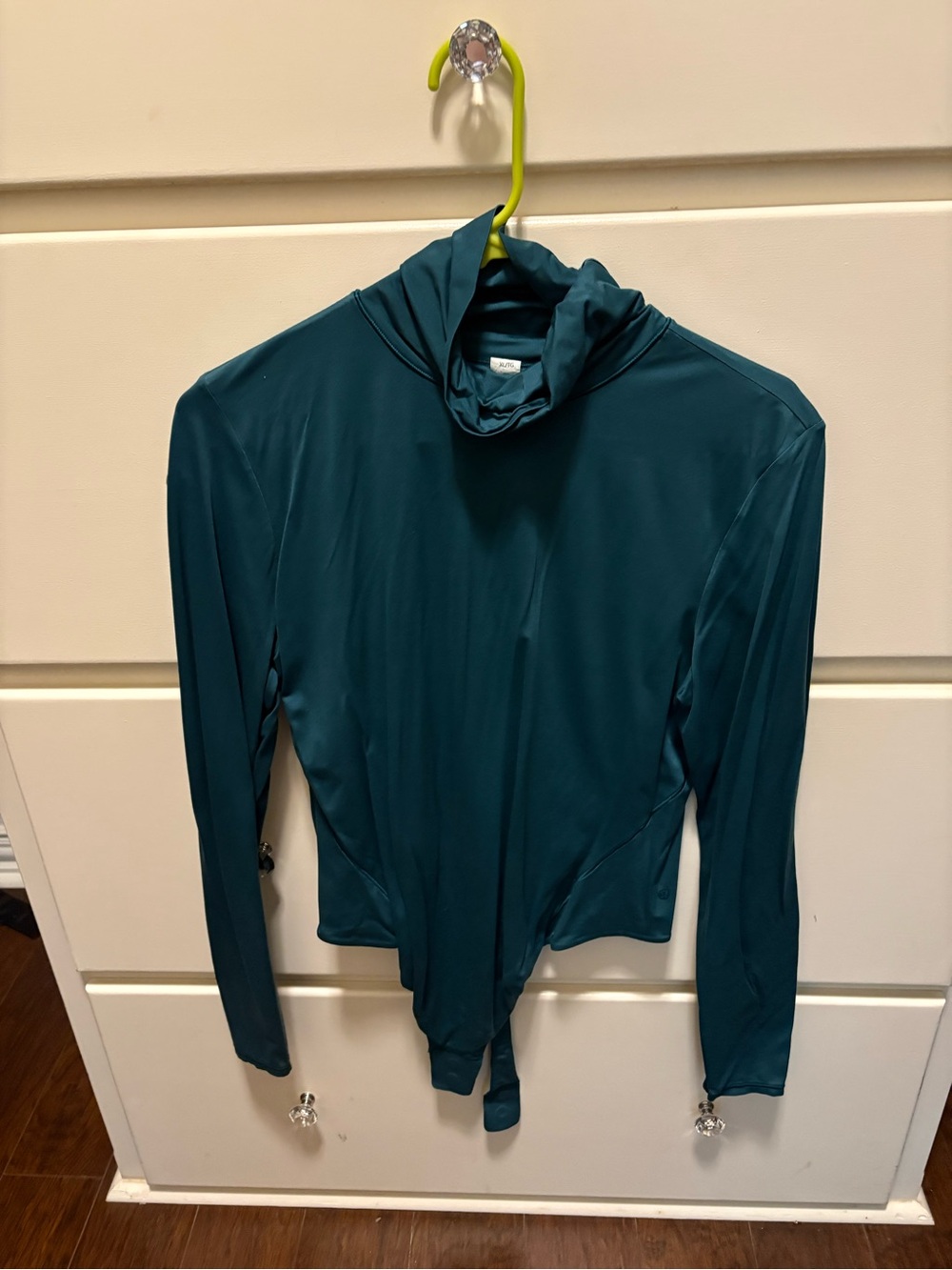 Teal Long-Sleeve Turtle Neck Women’s Bodysuit